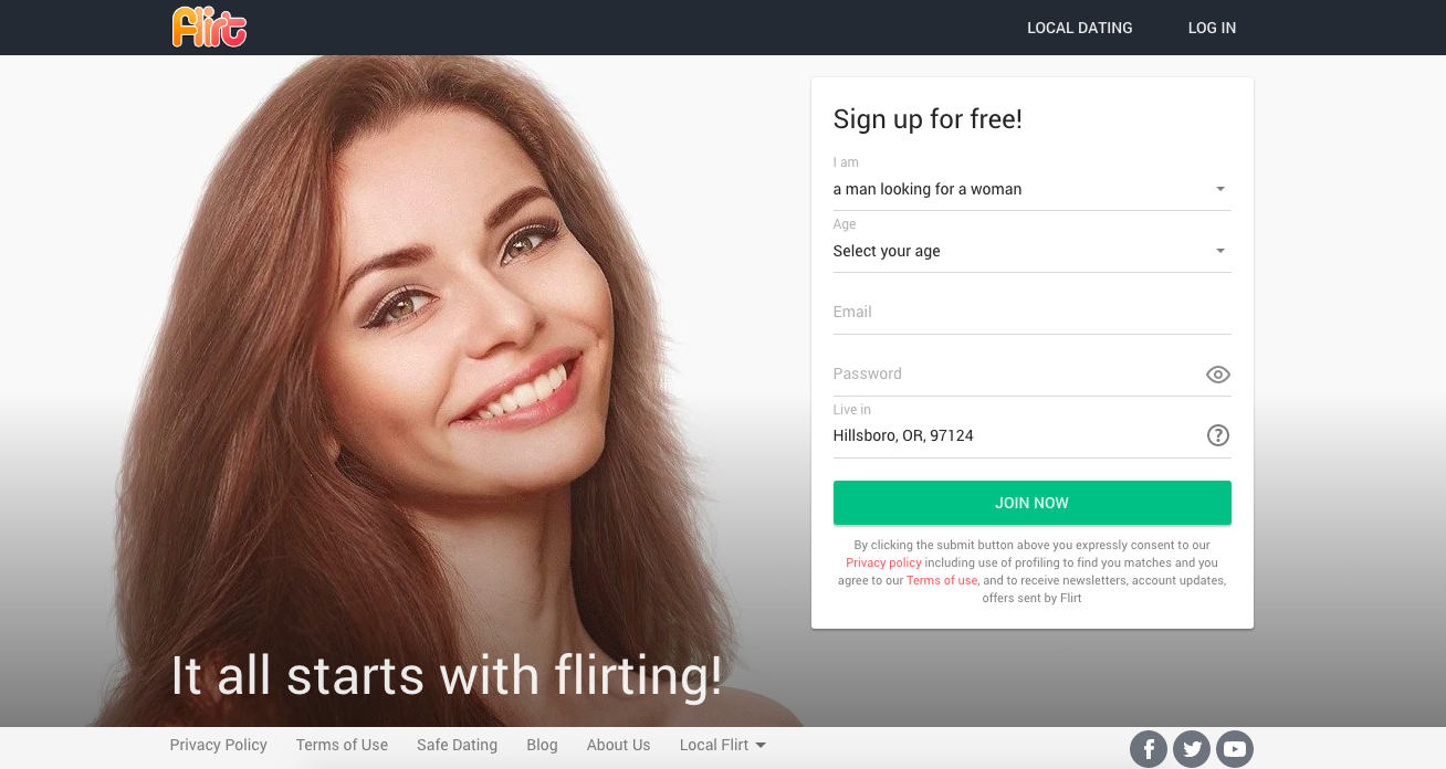 main page Flirt.com