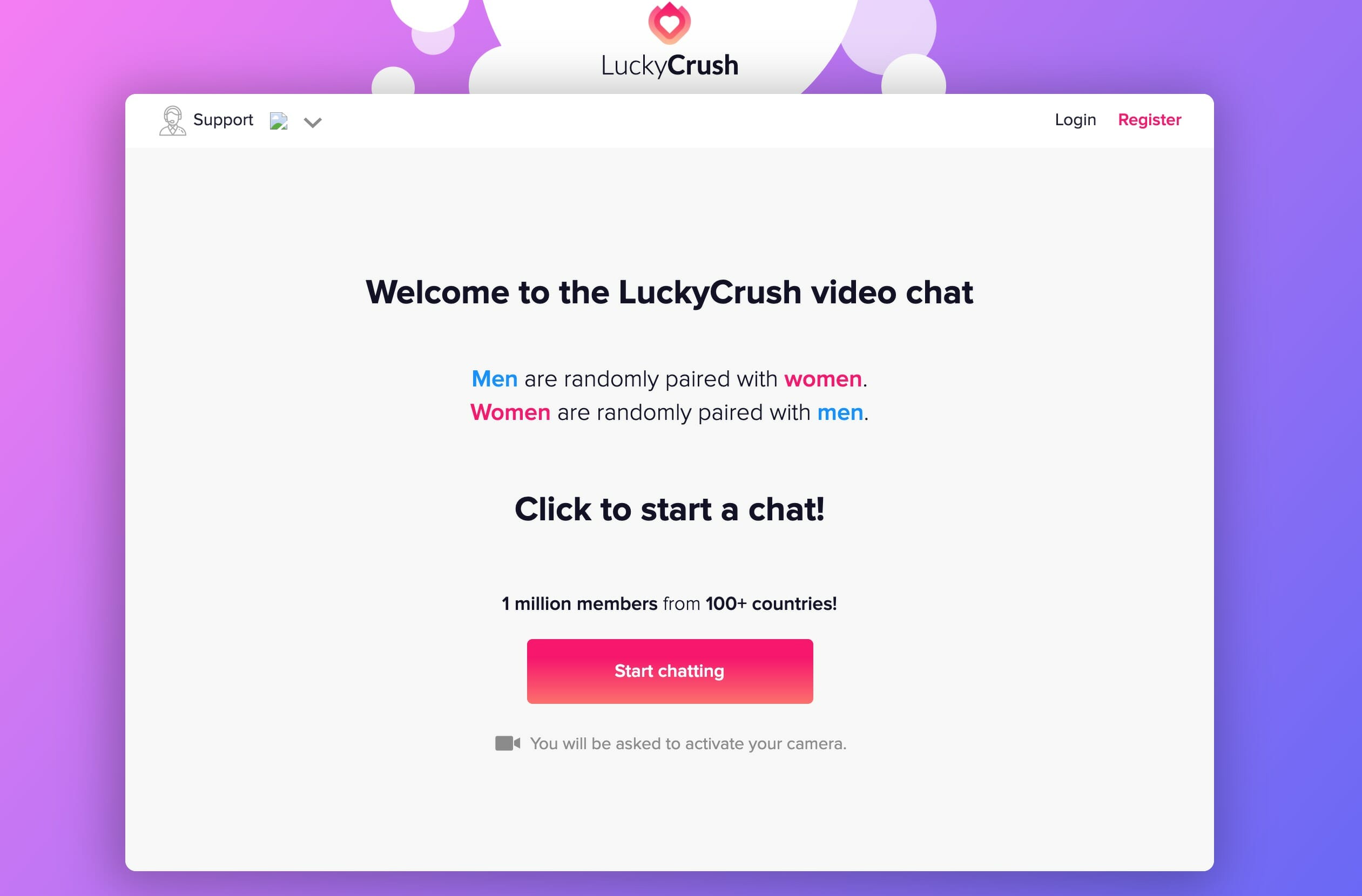 LuckyCrush main page