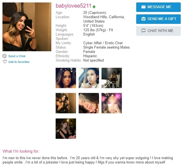 Ashley Madison girl profile